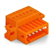1-conductor male connector; 100% protected against mismating; clamping collar; 1.5 mm²; Pin spacing 3.81 mm; 16-pole; 1,50 mm²; orange