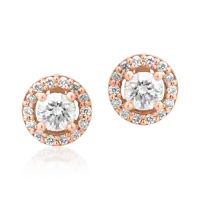Cercei din aur roz cu diamante de 0.34ct