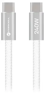Cablu Forcell - F-Energy, USB-C/USB-C, 240W, 5A, 2 m, alb