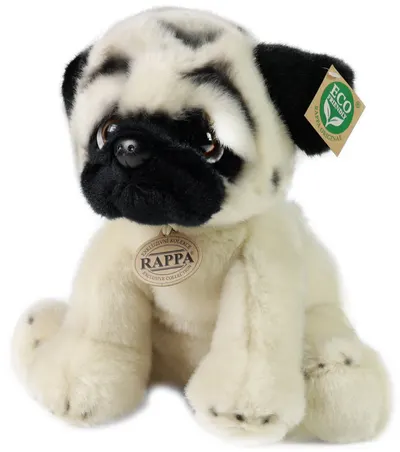 Jucărie de pluș Rappa Eco Friends - Câine Pug, 30 cm