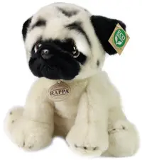 Jucărie de pluș Rappa Eco Friends - Câine Pug, 30 cm