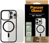 Husă PanzerGlass - HardCase Black MagSafe, iPhone 16 Pro, transparent