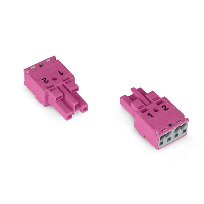 Socket; 2-pole; Cod. B; 4,00 mm²; pink