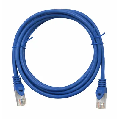 Patchcablu Cat.5 ecranat RJ45 albastru 2m