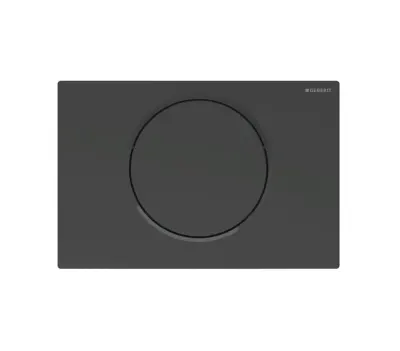 Clapeta actionare rezervor wc cu spalare start-stop, negru mat cu inel negru lucios , Geberit Sigma10
