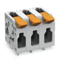 PCB terminal block; lever; 4 mm²; Pin spacing 7.5 mm; 7-pole; Push-in CAGE CLAMP®; 4,00 mm²; gray