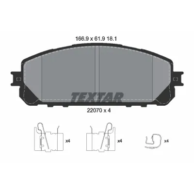 Set placute frana, frana disc TEXTAR 2207001