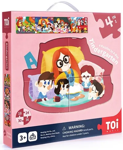 Puzzle pentru copii Toi World 4 in 1 - Gradinita