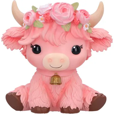 Statuetă Nemesis Now Adult: Cute - Moo Crew - Primrose (Pink Flower), 10.5 cm