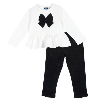 Costum copii Chicco, bluza si pantaloni, alb, 00223-69MC