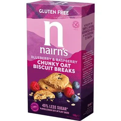 Biscuiti Pufosi din Ovaz Integral cu Afine si Zmeura fara Gluten 160g