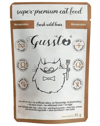 Gussto Cat Fresh Wild Boar Carne Proaspătă de Mistreţ 85 G