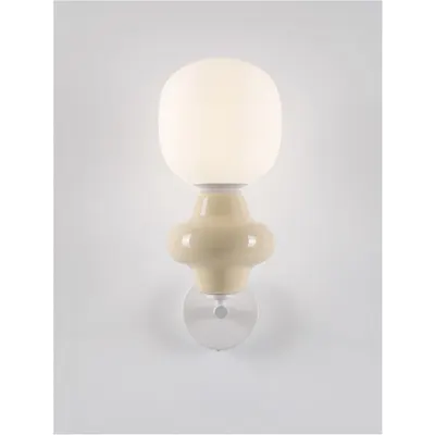 Plafoniera CLIO Mat Alb Metal Baza Yellow Ceramic & Acid Opal Sticla LED E14 1x5 Wat 220-240Volt IP20 Fara bec