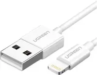 Cablu Ugreen - 403020, USB-A/Lightining, 1 m, alb