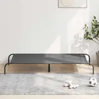 vidaXL Pat înălțat pentru câini gri 150x90x20 cm Textilenă și oțel