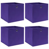 vidaXL Cutii de depozitare 4 buc. violet, 28x28x28 cm, textil nețesut