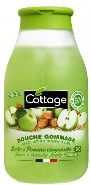 Cottage Gel de duș exfoliant Sugar & Crunchy Apple, 270 ml
