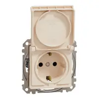 Sedna Design, Priza 2P+E cu obturatoare si capac, fara surub, bej