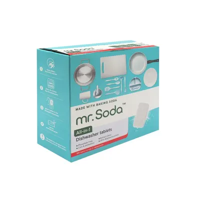 Tablete pentru masina de spalat vase cu bicarbonat de sodiu 30 bucati x 20g Mr. Soda