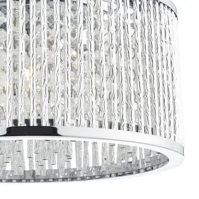 Lampa tavan Nantes 3 Light Flush Polished Chrome Alum