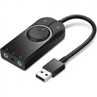 Placa de sunet USB UGREEN CM129, 3 x Jack 3.5mm, Negru