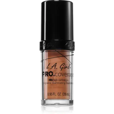 L.A. Girl Cosmetics PRO. Coverage fond de ten lichid iluminator culoare Soft Honey 28 ml