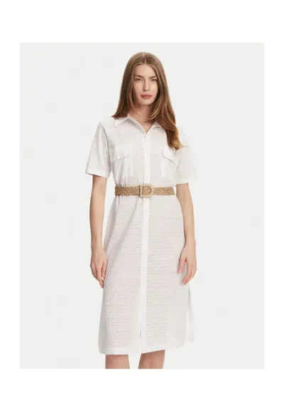 Camasa stil rochie dama BC133 - Bumbac - Alb - Alb