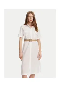 Camasa stil rochie dama BC133 - Bumbac - Alb - Alb