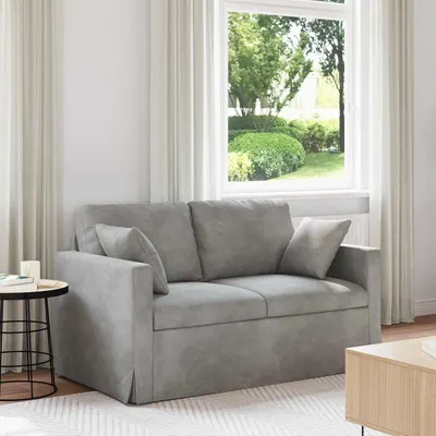 vidaXL Canapea Gri deschis 138 x 78 x 80 cm Catifea