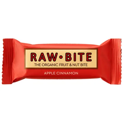 Baton vegan cu mar si scortisoara Apple Cinnamon, 50g, Raw Bite