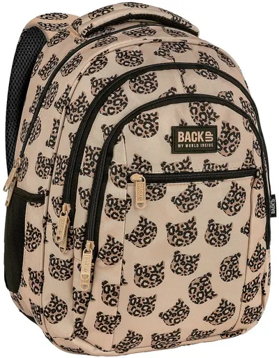 Ghiozdan școlar BackUp 8 O - Wild Kitty, cu 3 compartimente