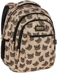 Ghiozdan școlar BackUp 8 O - Wild Kitty, cu 3 compartimente