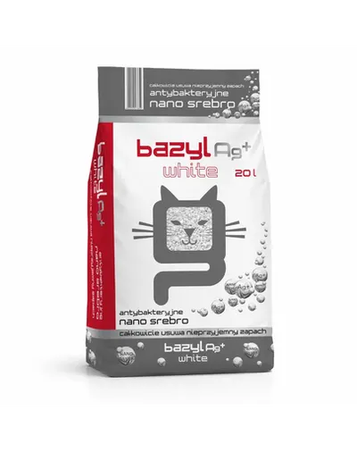BAZYL Ag+ Compact White 20 L nisip pentru pisici cu nano-argint