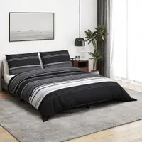 Gossi set cu husa de pilota, negru si alb, 260x220 cm, bumbac