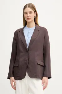 United Colors of Benetton sacou cu un singur rând de nasturi pentru femei, din in
