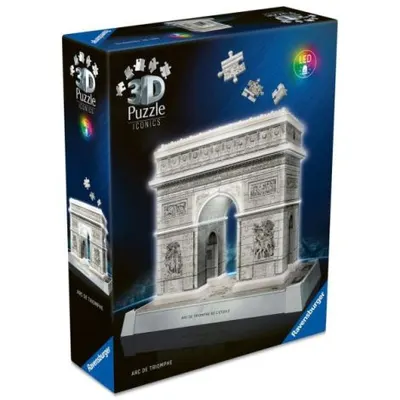 Ravensburger - Puzzle 3D iconic Arcul de Triumf cu LED 216 piese model de colectie in miniatura