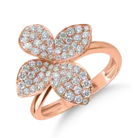 Inel floral din aur roz cu diamante de 0.92ct