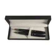 Set cadou stilou + pix Cresco Symphony 850005 SY-02, corp metalic negru clips argintiu