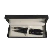 Set cadou stilou + pix Cresco Symphony 850005 SY-02, corp metalic negru clips argintiu