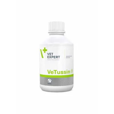 Sirop anti-tusiv pentru câini Vet Expert Vetussin, 100 ml: cu vitamine, extracte naturale