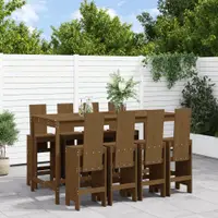 Gossi set mobilier bar de gradina, 9 piese, maro miere lemn masiv pin