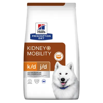 HILL'S Prescription Diet k/d+j/d Kidney Care + Mobility, dietă veterinară câini, hrană uscată, afecțiuni renale și articulare HILL'S Prescription Diet k/d+j/d Kidney Care + Mobility, dietă veterinară câini, hrană uscată, sistem renal, sistem articular, 1