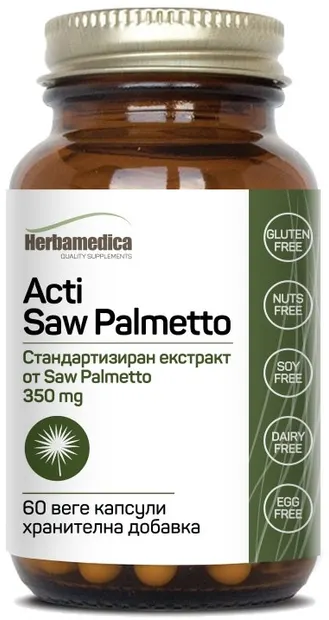 Acti Saw Palmetto, 350 mg, 60 capsule vege, Herbamedica