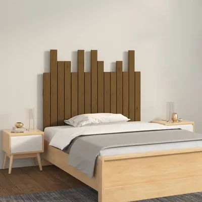 vidaXL Tăblie de pat de perete, maro miere 95,5x3x80 cm lemn masiv pin