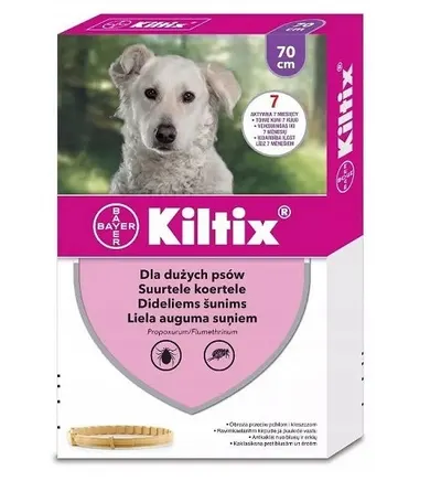 Zgarda antiparazitara pentru caini Kiltix, 70 cm