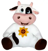 Jucărie de pluș Amek Toys - Vacă cu floare, 48 cm