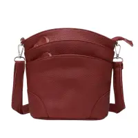 Geanta dama Missa GT1538, piele naturala, rosu inchis
