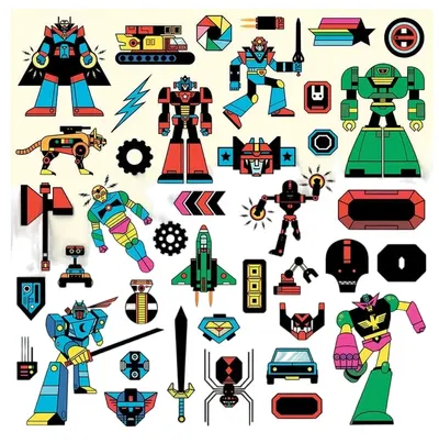 Stickere cu roboți și supereroi Djeco - 160 buc