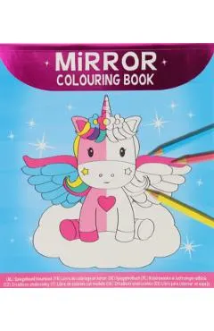 Bloc de colorat in oglinda. Unicorn