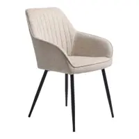 Scaun de sufragerie bej cu cotiere tapițat Nolan – Unique Furniture